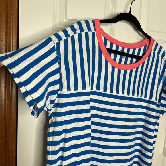Anthropologie Pilcro Jordyn Stripe Slub Tee NWT Oversize Blue White MEDIUM NEW - Picture 6 of 14